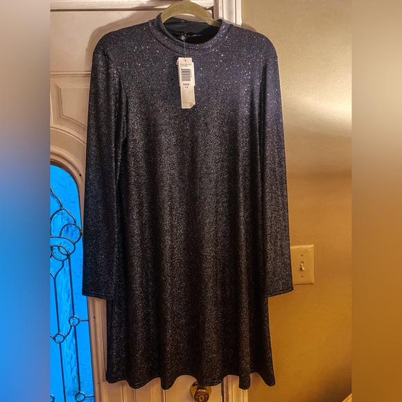 Tiana B Shimmer Glitter Swing Dress - Picture 2 of 5